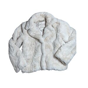 Jou Jou‎ Girls Faux Fur Super Soft 2 button Formal Jacket Cream Size M